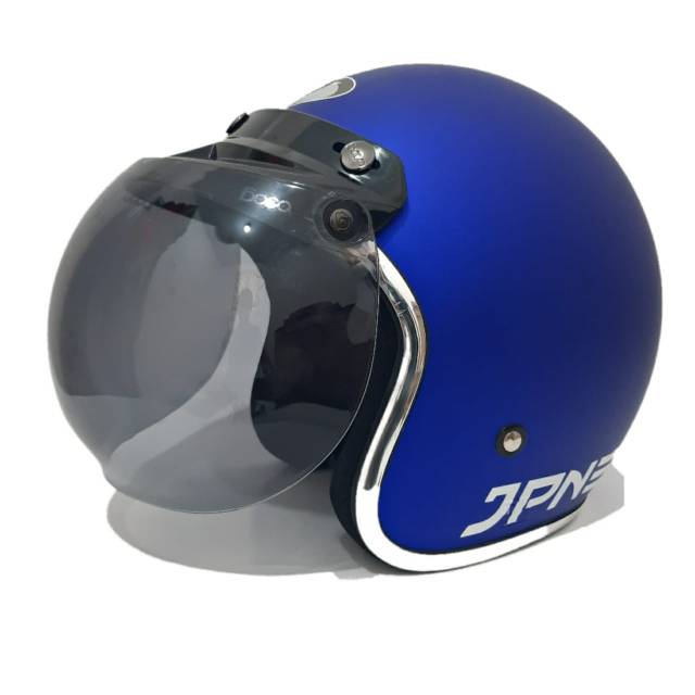 Helm Bogo JPN Retro arc Dark Blue Dof List Chrom