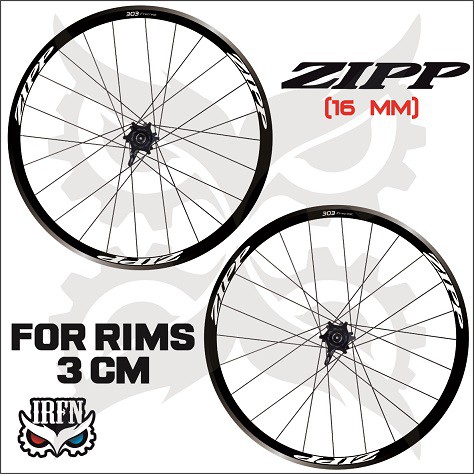 Stiker Decal Rims Zipp 303 Lebar 16 Mm