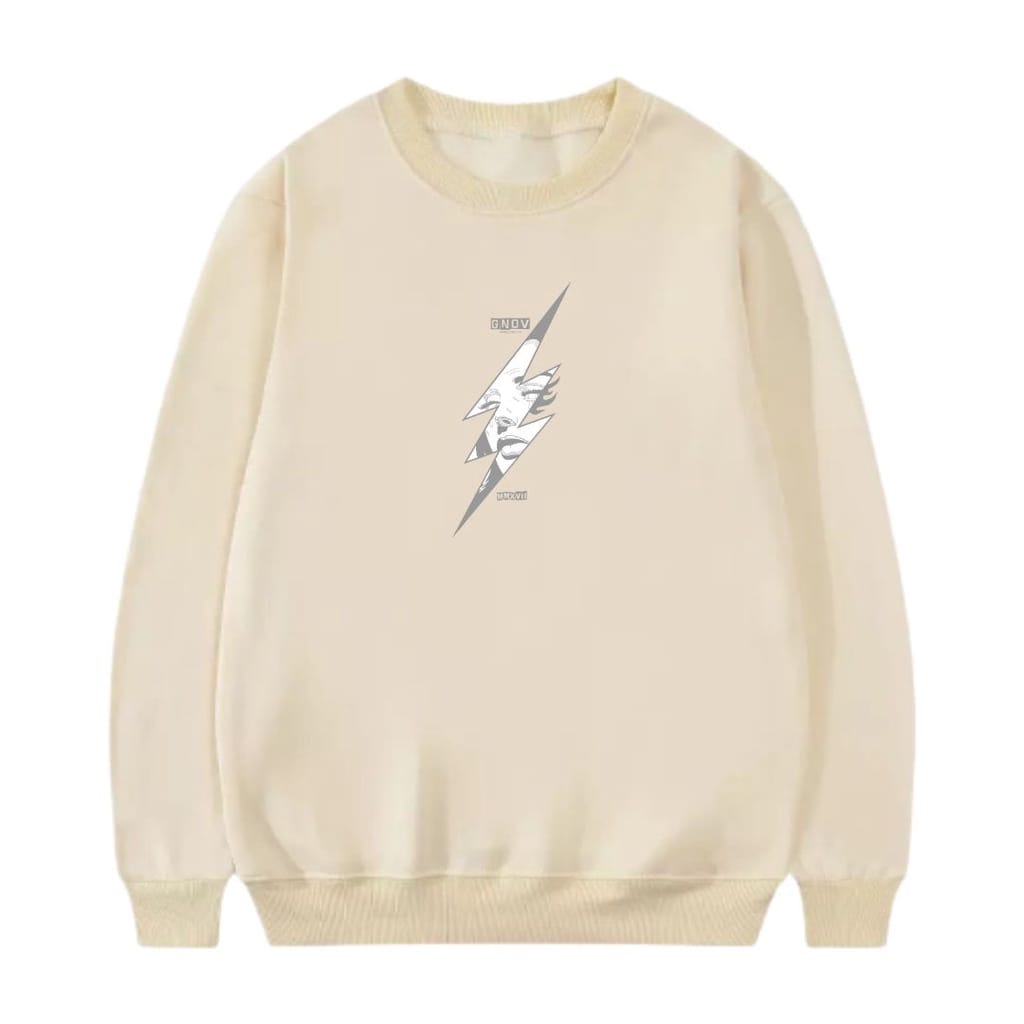 Sweater Crewneck Pria &amp; Wanita Lightninggirl art Fleece Size M - XXL