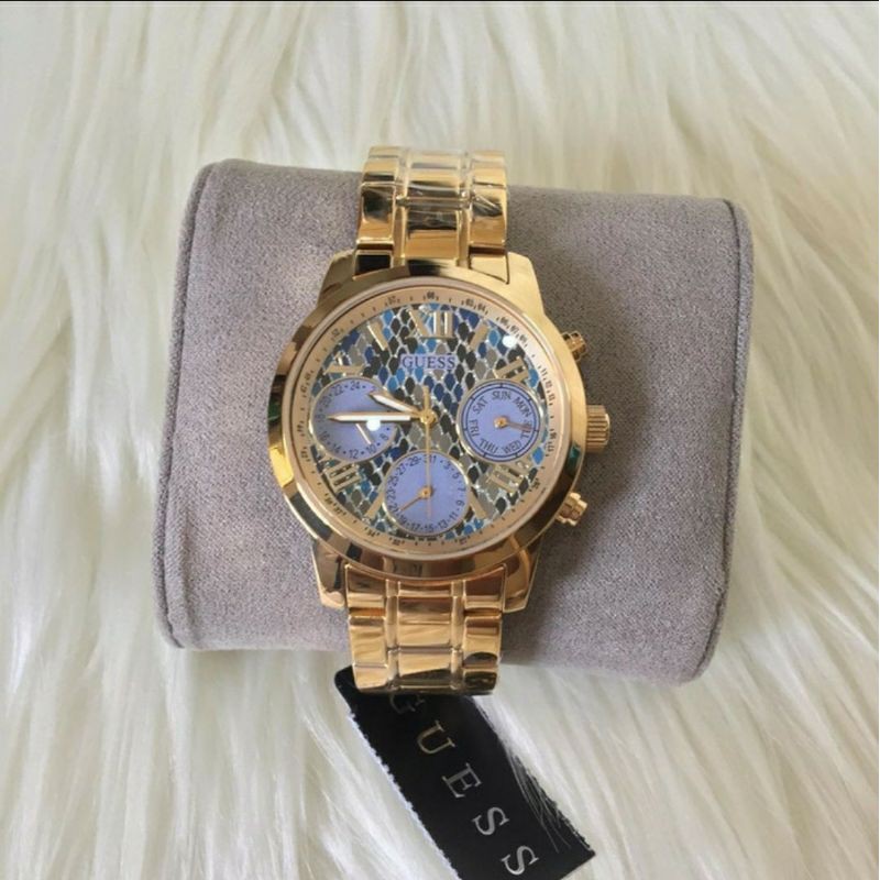Jam Guess wanita original W0448L6 stainless ladies fullset | Guess snake leopard