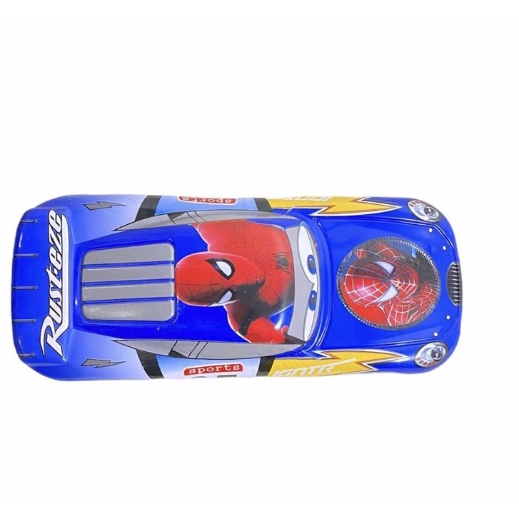PENCIL CASE - TEMPAT PENSIL KALENG MOBIL BESAR 2 TINGKAT IRONMAN AVENGERS CAPTAIN AMERICA SPIDERMAN CARS SUPERMAN DORAEMON - PAKET ALAT TULIS SEKOLAH LENGKAP-5