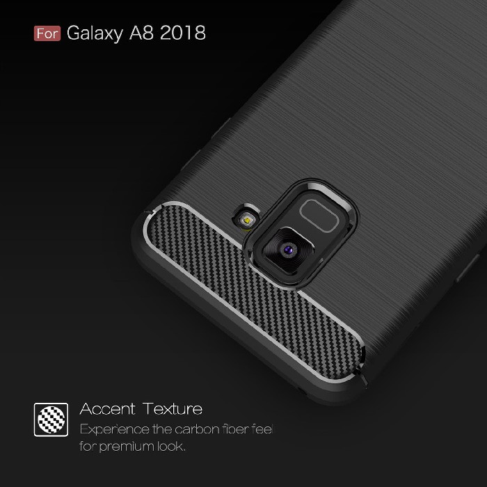 Case Samsung A8 2018 SoftCase Ipaky Carbon