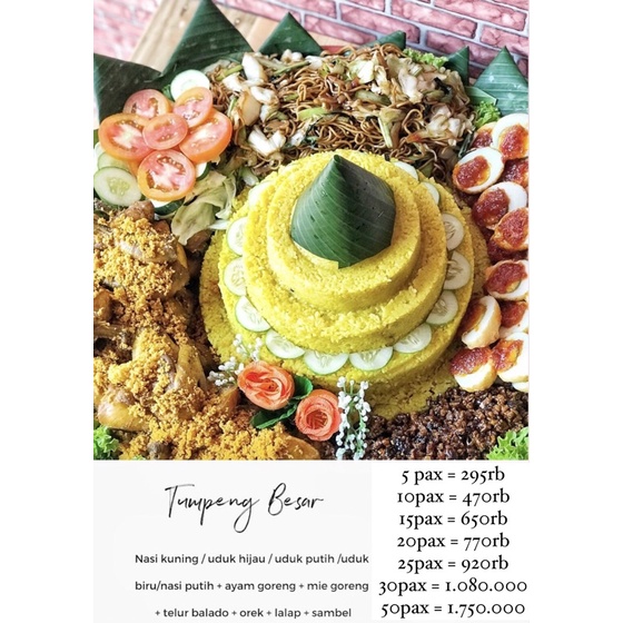 

tumpeng besar. ucapan blm termasuk. NOTE TANGGAL KIRIM