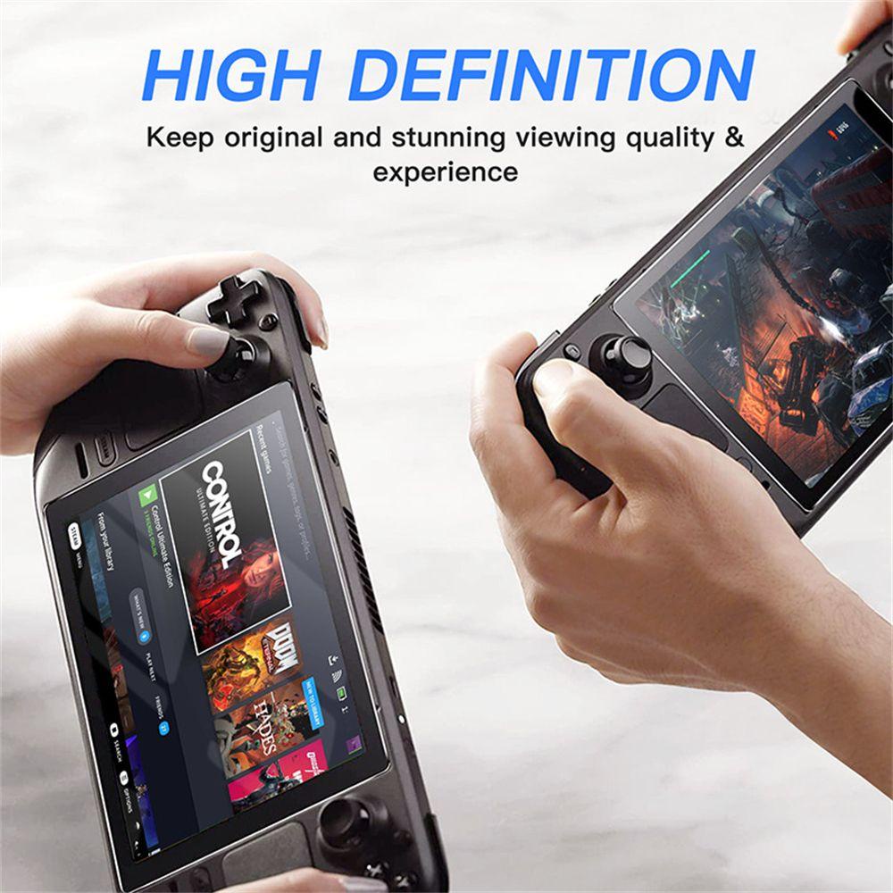 POPULAR Populer Tempered Film 1/2PCS Konsol Anti Gores Untuk Steam Deck Game Console Tempered Glass Untuk Steam Deck