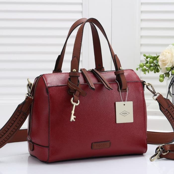 KUALITAS BAGUS TAS NEW FOSSIL RACHEL SATCHEL 2TONE DOUBLE STRAP LIKE ORIGINAL KEBURU HABIS..