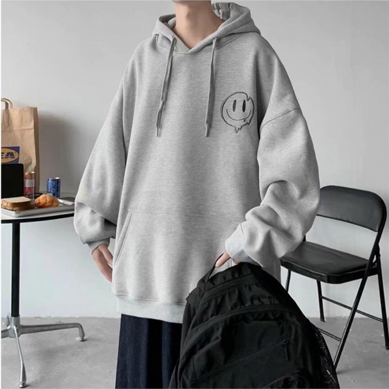 Hoodie Pria Wanita BIGSIZE (S - 6XL) Jaket Jumper MELTING SMILEY FACE Korean Harajuku Style Oversize Hoodie SMILE ICE MELT Fleece Premium Sweater Urban Style Smiley Nirvana