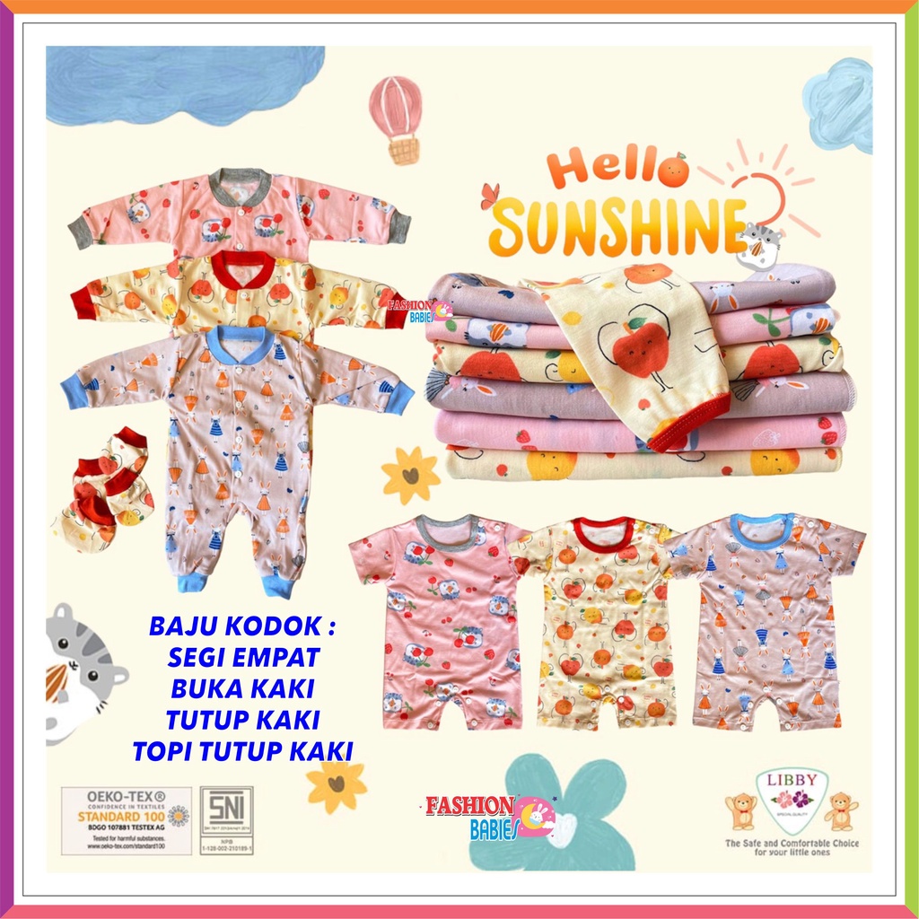 LIBBY SLEEPSUIT MOTIF TERBARU | JUMPER PANJANG BUKA KAKI | BAJU KODOK LIBBY BABY NEWBORN ❤ FASHIONBABIES ❤