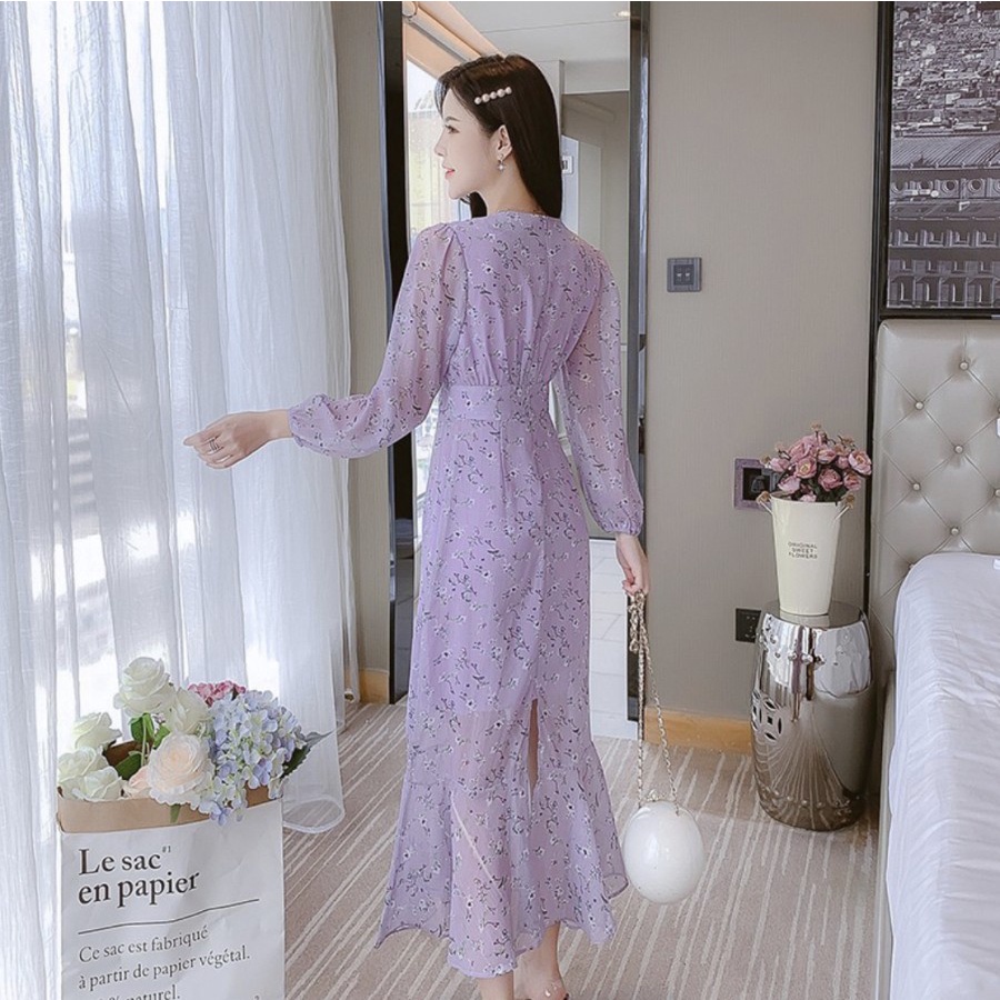 MUSLIMAH FASHION STYLE CHIFFON SYARIH MIDI MERMAID DRESS OFFICE STYLE