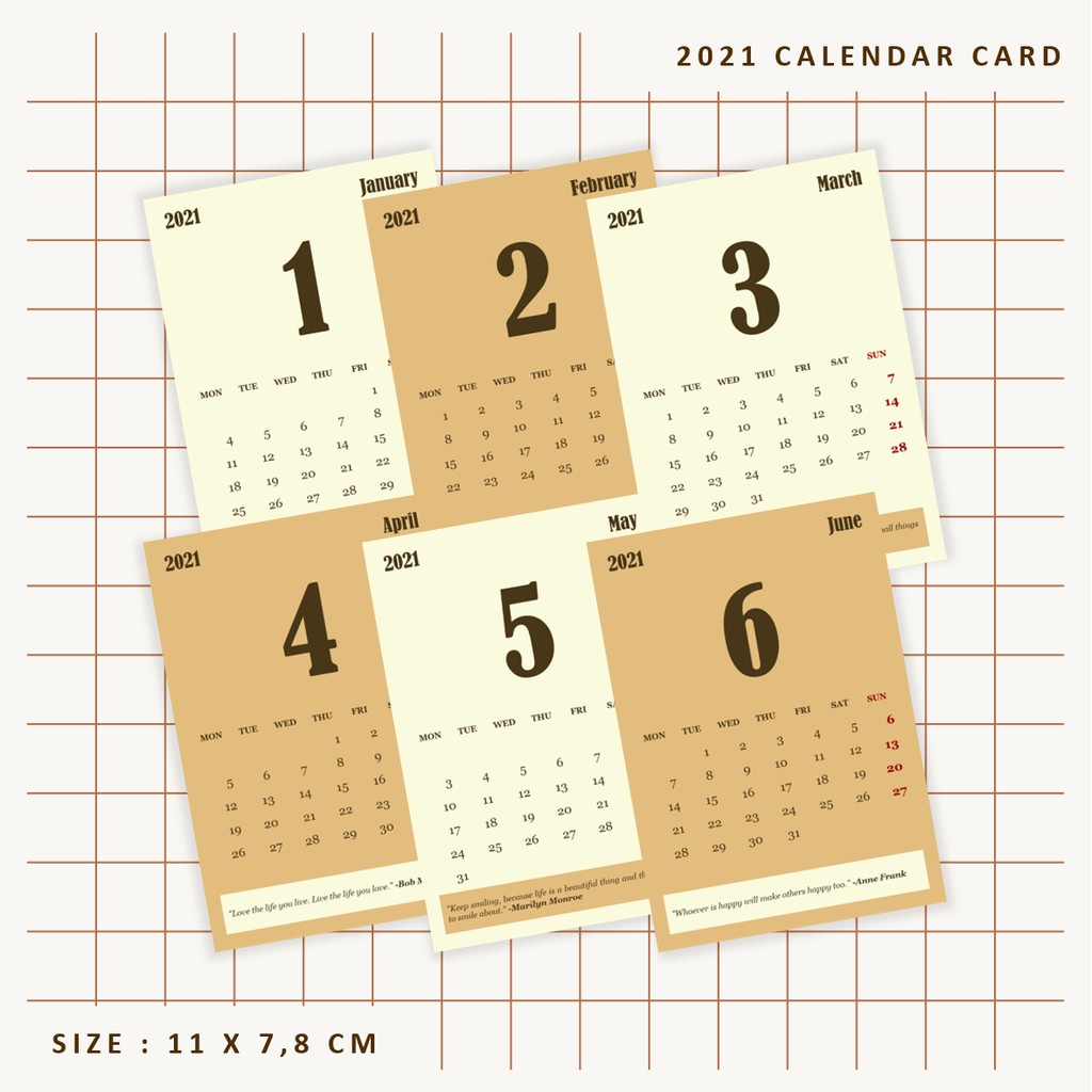 

[141-STU] 2021 Calendar Card