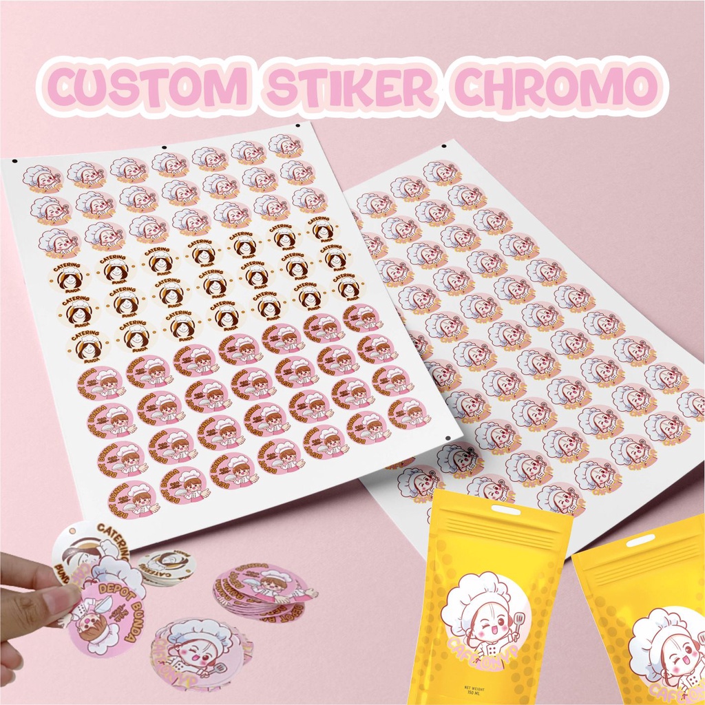 

Cathay Digital Printing Sticker Label A3 Chromo Stiker Kemasan Produk Makanan Ekonomis - Chromo A3