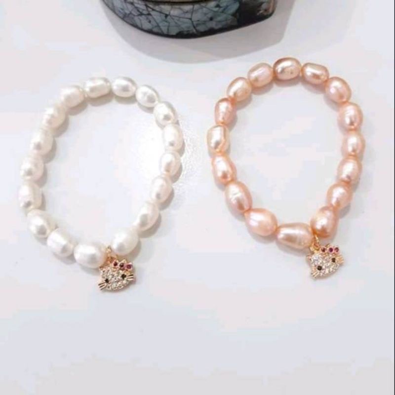 Gelang anak mutiara lombok asli || gelang hellokity || gelang mutiara