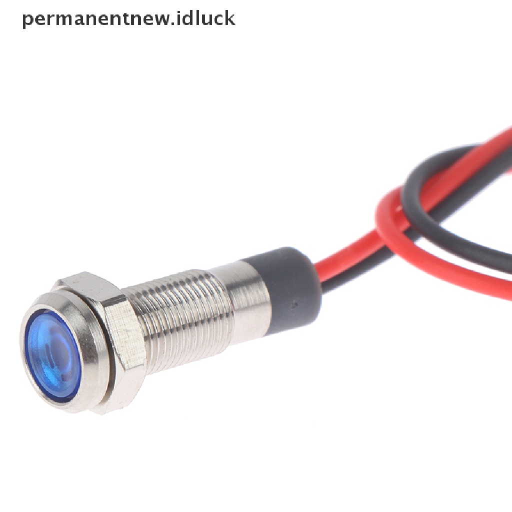 (luckypermanentnew) P67 Lampu Indikator Peringatan led 6mm 3v 5v 6v 12v 24v 220v Anti Air Bahan metal