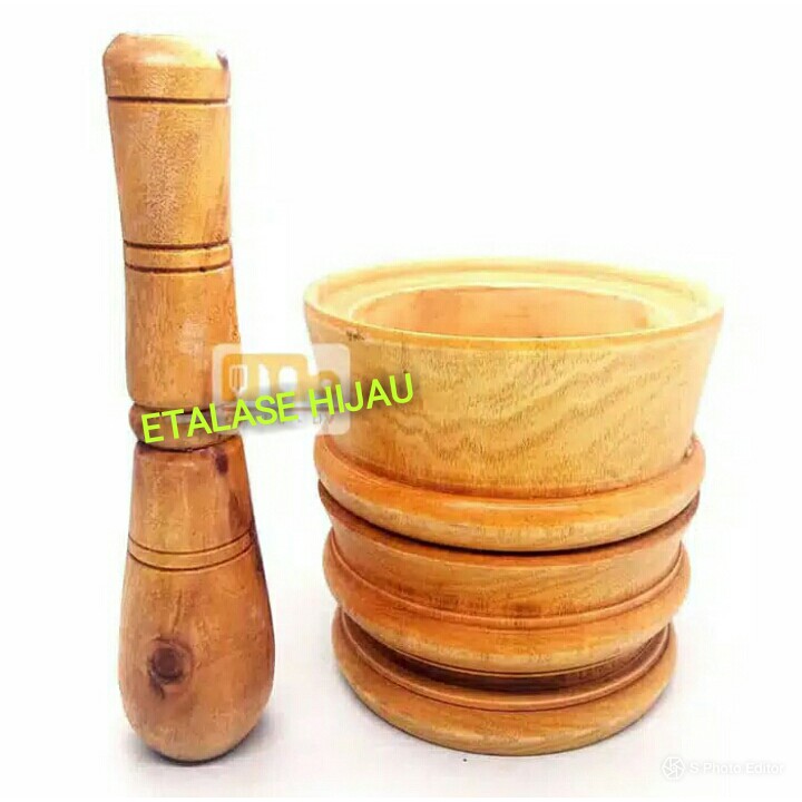 JUMBO Alat Tumbuk Kayu Lumpang Tumbukan Besar Plus Alu