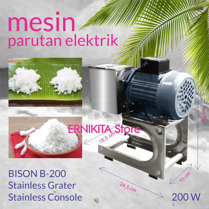 PARUTAN KELAPA PORTABLE ELECTRIC PENYANGGA STAINLESS - Mesin Grinder Parutan Kelapa Serbaguna