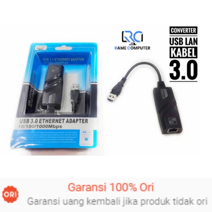 USB 3.0 to LAN Gigabit Ethernet Adapter Up To 1000 Mbps