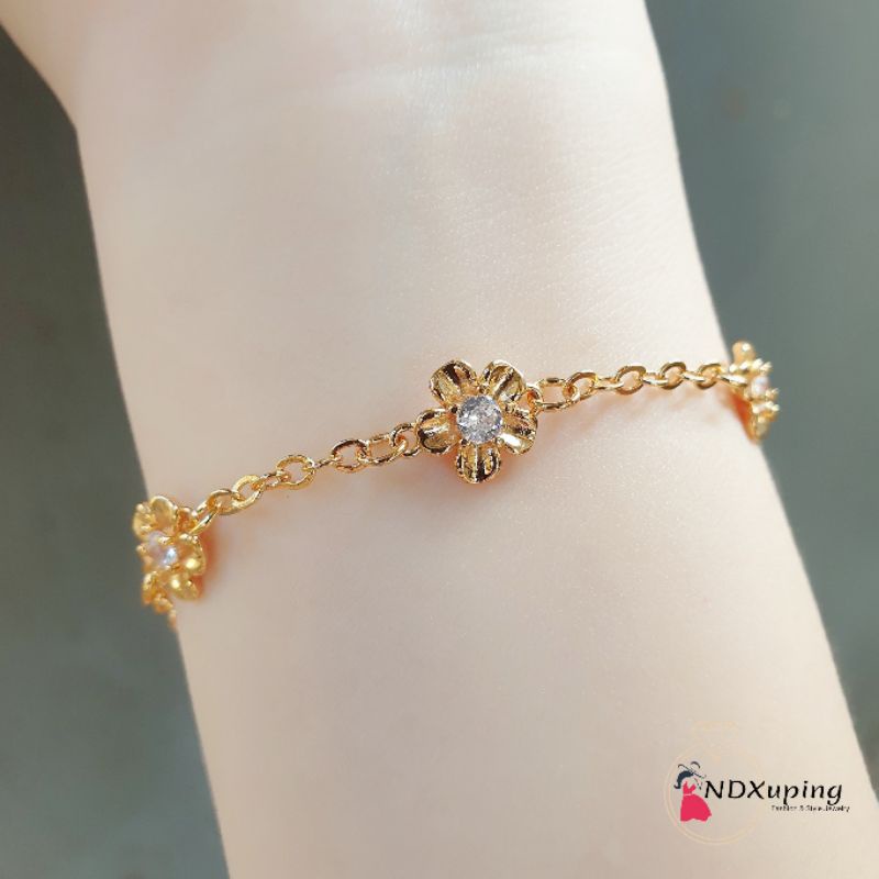 Gelang Tangan Rantai Dewasa Xuping Permata Bunga  N22082204