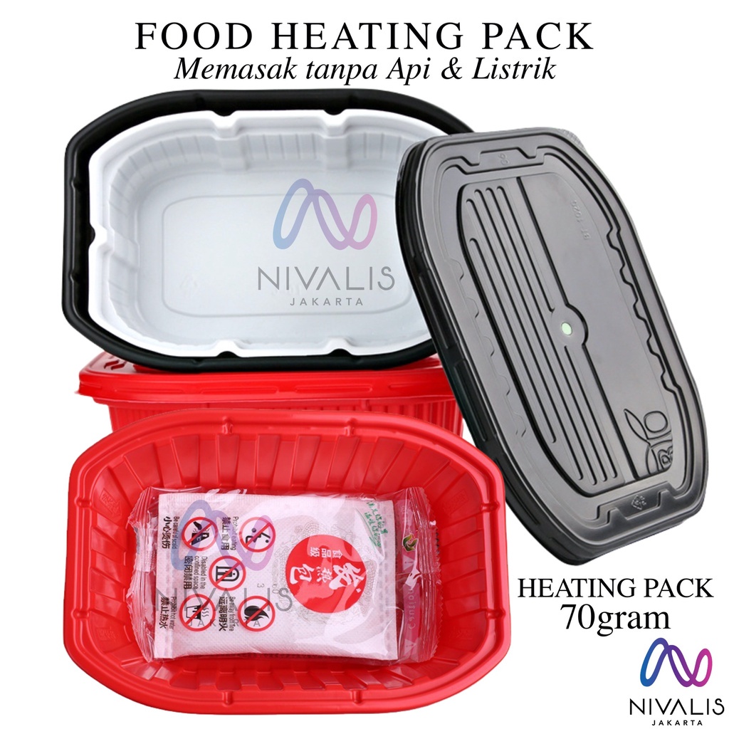 SELF HEATING PACK 70GRAM PEMANAS MAKANAN TANPA API FLAMELESS HEATER BOX FOOD CAMPING OUTDOOR