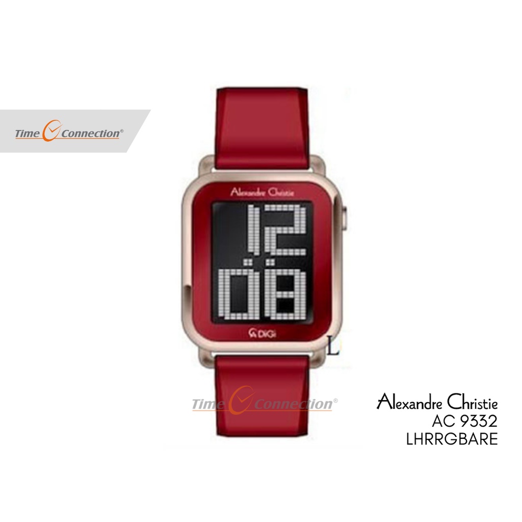 Alexandre Christie AC 9332 LHRRGBARE Merah Rosegold Original / Jam Tangan Wanita Karet / Stainless S