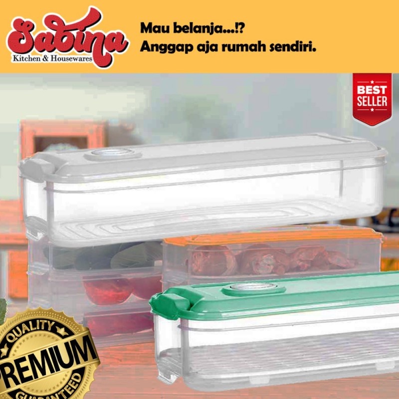 Kotak Kontainer Penyimpanan Makanan Kulkas Storage Box Drain Serbaguna