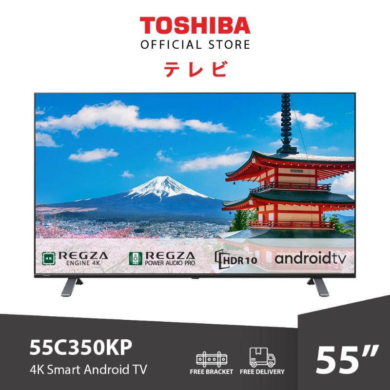 LED TV DIGITAL TOSHIBA 55C350KP 55 INCH UHD 4K ANDROID TV GOOGLE TV FREE BRACKET