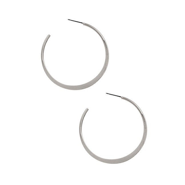 LRC Anting Tusuk Fashion Silver Alloy Circle Studs D84450