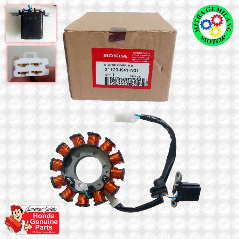 SPUL STATOR ASSY HONDA SUPRA X 125 FI 2014 2015 2016 ASLI 31120 K41N01