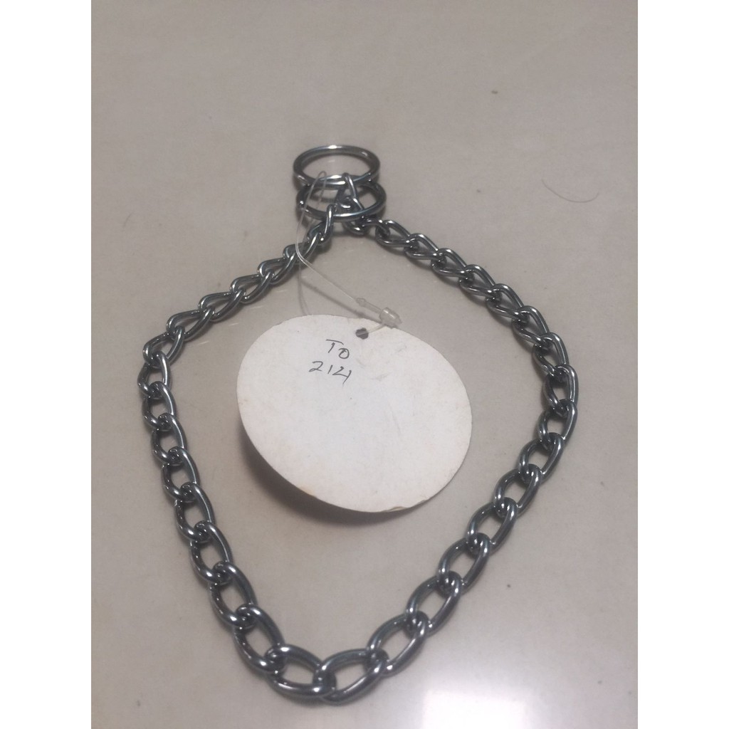 Rantai Leher Anjing Besi Chrome Long Link Choke Chain Diameter 2mm