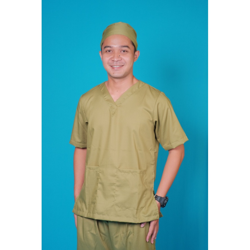 Baju Ok / OKA | Baju Jaga Perawat Dokter Petugas Medis LENGAN PENDEK | Bahan Toyobo Original