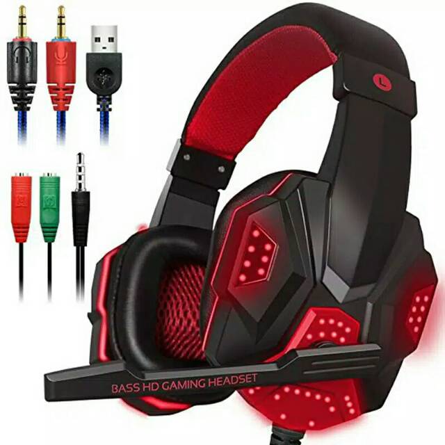 Liem.id Headset gamers, bass full HD