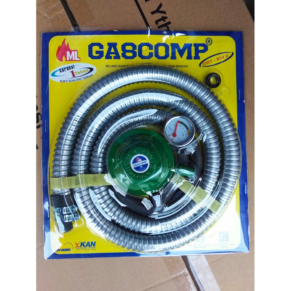 GASCOMP GRT 924E  . Selang Gas + REGULATOR SNI 1.8M .Baru