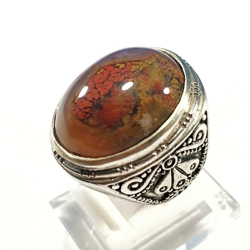 CINCIN BATU AKIK NATURAL PANCAWARNA GARUT MOTIF LUMUT