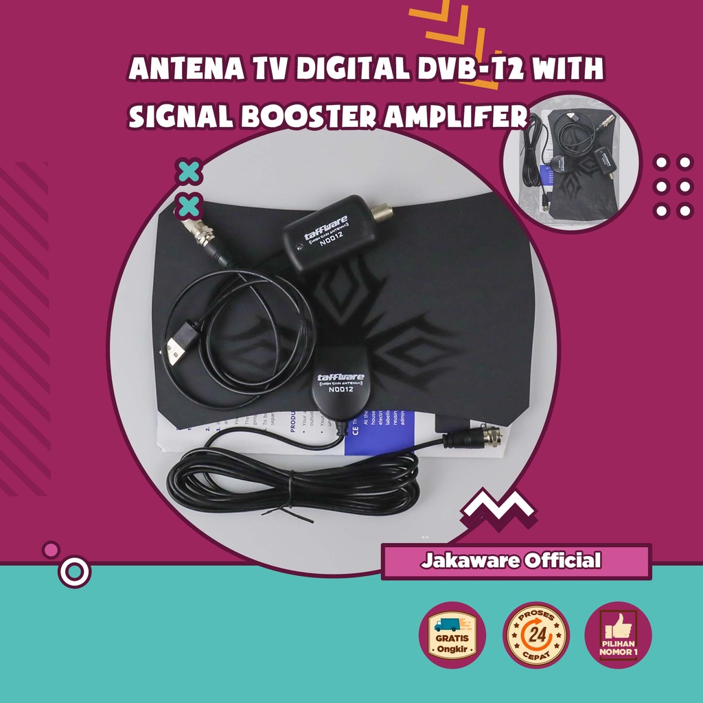 ANTENA TV DIGITAL DVB-T2 WITH SIGNAL BOOSTER AMPLIFER ANTENNA PENGUAT SINYAL MEMPERKUAT MEMPERLUAS J