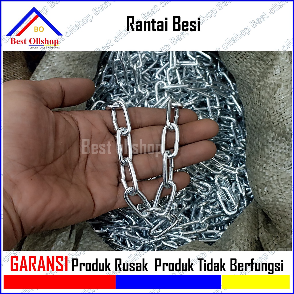 Rantai Besi Kapal 1/8 3 MM / Ranti Kapal Kecil / Harga Rantai Kapal Besi Meteran / Rantai Besi Galvanis 3 mm / Rante Besi 3 mm Eceran per 1 Meter