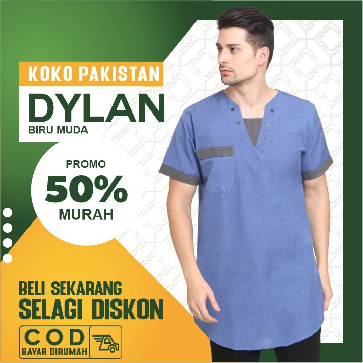 KOKO PRIA  DEWASA  ATASAN MUSLIM PRIA  BAJU  KOKO PAKISTAN 