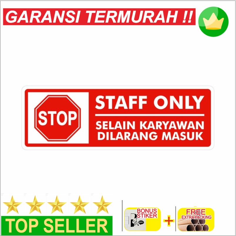

Promo Rambu Selain Karyawan Dilarang Masuk 30cm x 10cm Acrylic 2mm Elegan