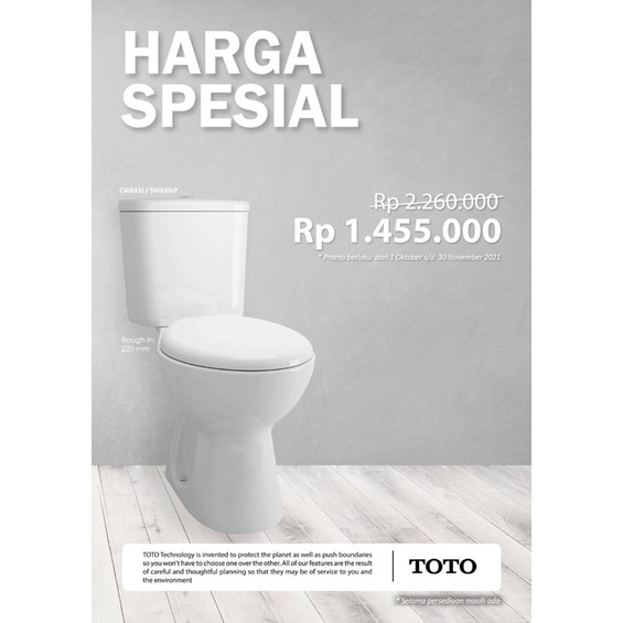 Closet Duduk TOTO promo CW633 putih Original  Shopee Indonesia