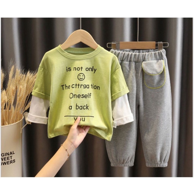 kaos anak setelan baju dan celana anak laki laki dan perempuan is not only 1-5 tahun