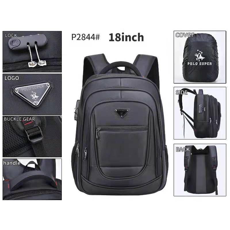 POLO SUPER - Tas Pria Ransel Laptop 18 inc Backpack Import Keylock Tas Polo Original Tas Punggung Pria