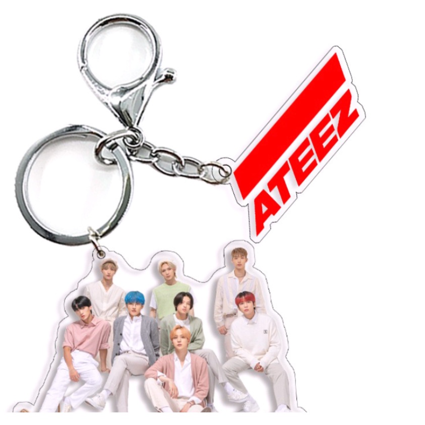 Ateez Gantungan Kunci Dua Sisi Bahan Akrilik