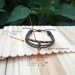 Ethnic Bracelet Initial Bronze Custom GELANG  NAMA  GELANG  