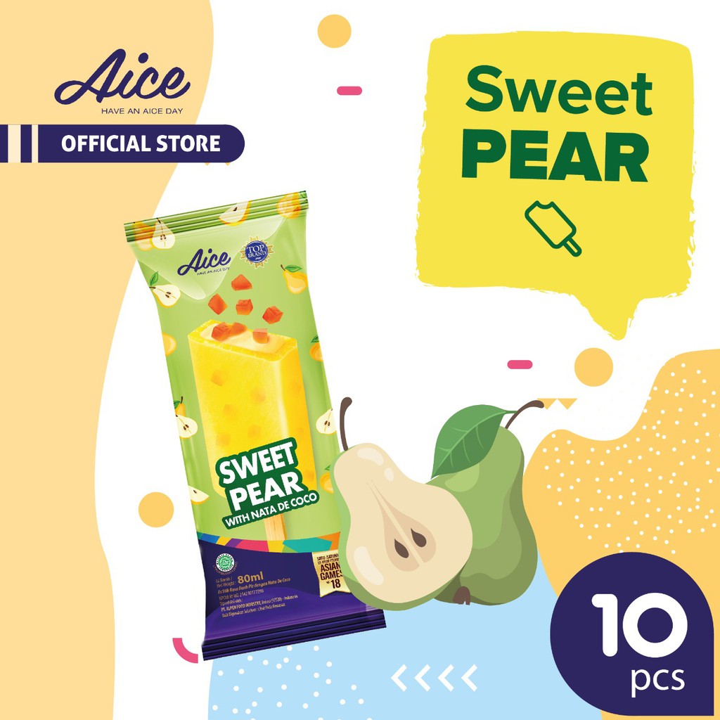 

Aice Ice Cream Sweet Pear Es Krim isi 10 pcs Eskrim Rasa Buah Pir