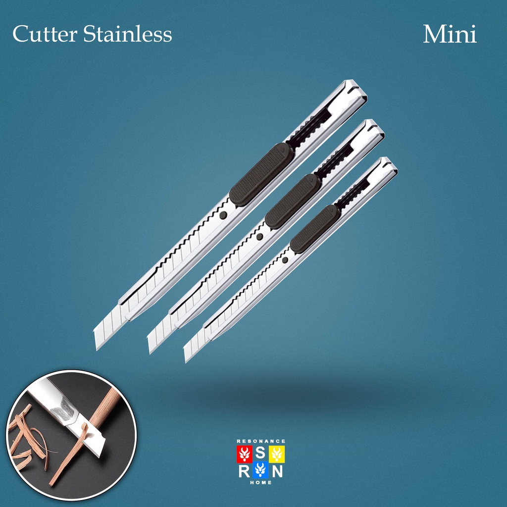 Cutter Stainless 12.5 cm Pisau Cutter Mini Besi Murah | Resonance Home