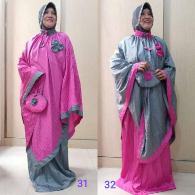 Mukenah ponco bahan parasut tebal