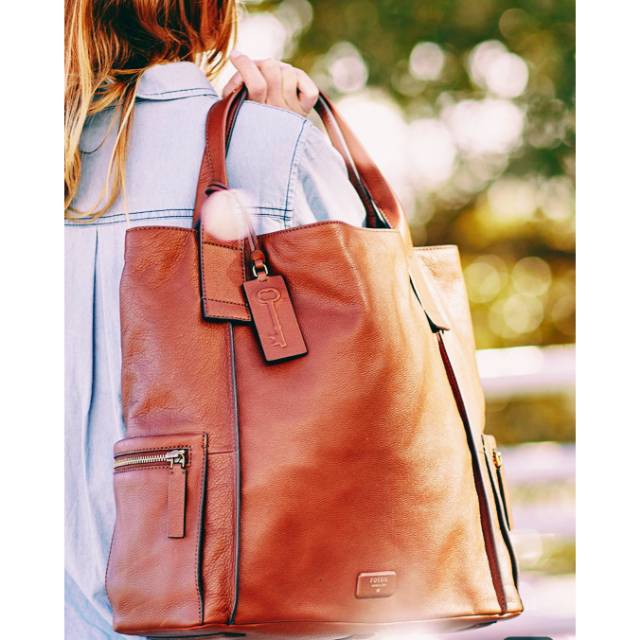 Tas Fossil Emerson Brown Satchel Large NWT