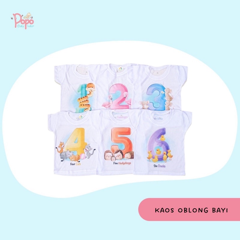 3pcs / 6pcs Kaos Setali /Oblong Putih (BABY)