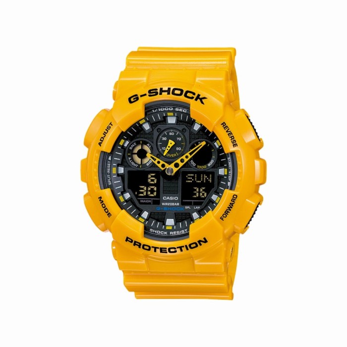 Jam Tangan G Shock GA-100A-9A Yellow Glossy GSHOCK GA100 Kuning ORI BM