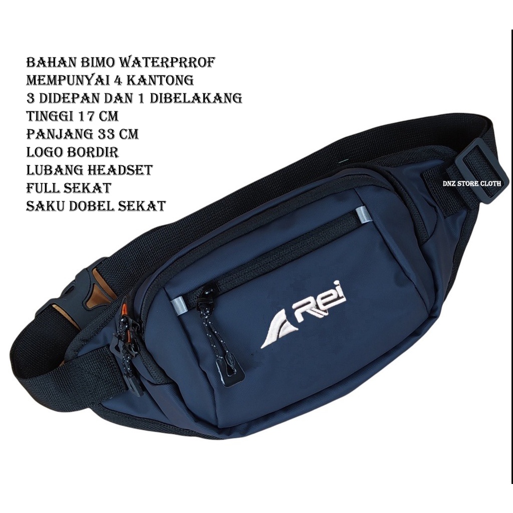 Tas Slempang Pria Waterproof Trendy Waistbag Pria Anti Air Tas Pinggang Pria DNZ REALPICT