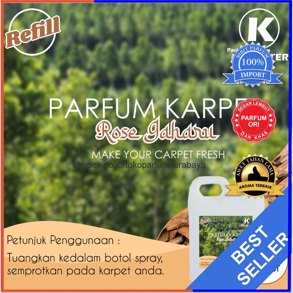 Parfum Karpet Aroma Rose Gaharu | Wangi Segar &amp; Tahan Lama | Kemasan Refil 1 Liter | Bisa Cod | Terlaris