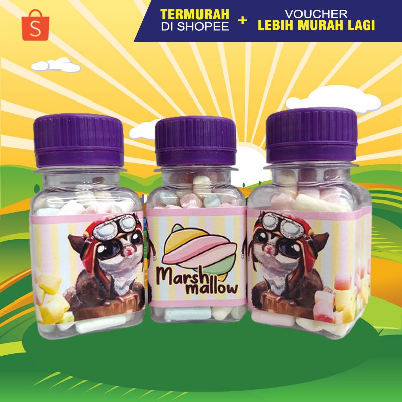 MARSHMALLOW BOTOL - Camilan Sugar Glider Makanan Sugar Glider Hamster Tupai Makanan Hamster