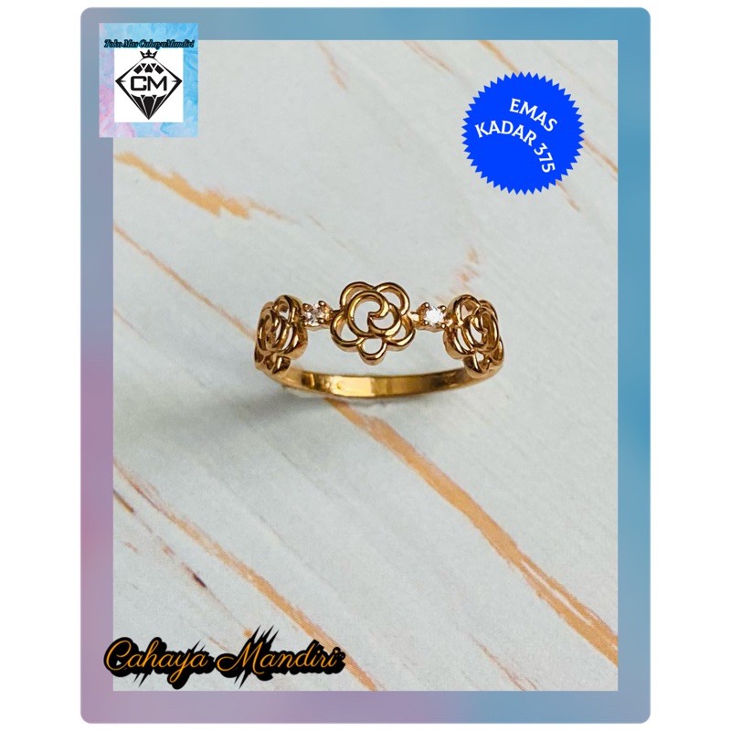 Cincin Emas Kadar 375 (8K) Berat +/- 1,10 gram